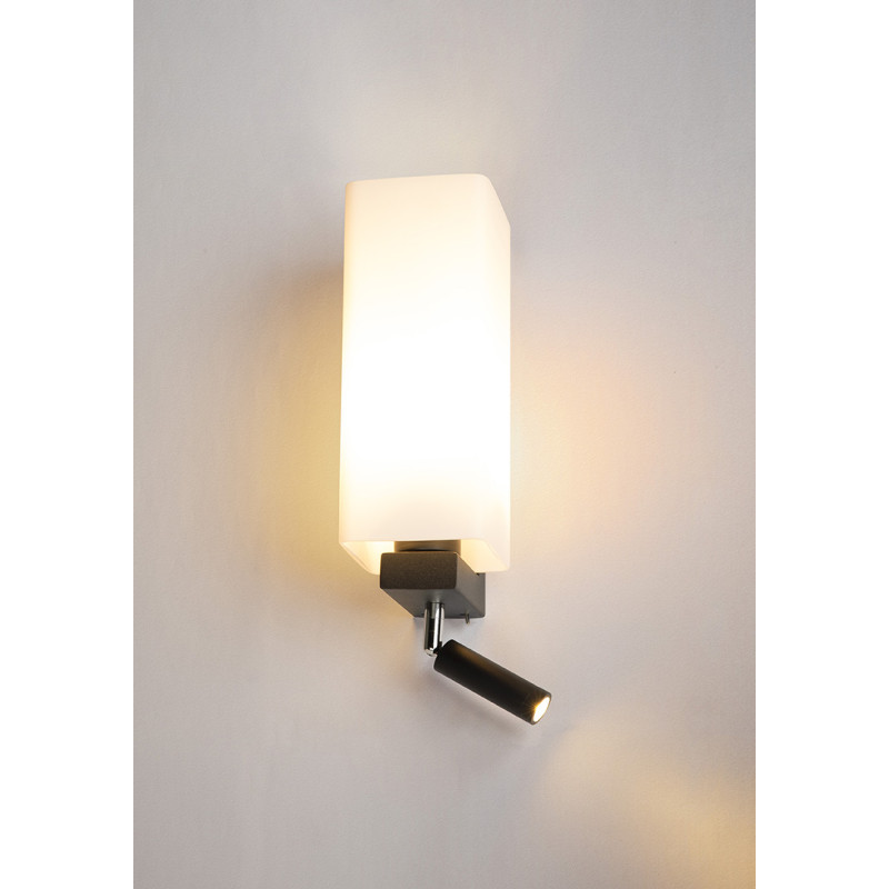 applique intérieure et liseuse noire QUADRASS SPOT, E27, max 40W, LED 2W, 3000K