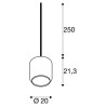 PANTILO 20, suspension intérieure, chrome, E27, 15W max