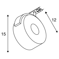 KALU TRACK, spot pour rail 1 allumage, intérieur, noir, LED, 13W, 3000K, adaptateur 1 all. inclus