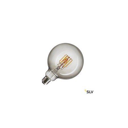 Source LED G125, E27, 8W, 2000-2900K, 280°, variable, verre fumé