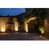 DASAR® 270, encastré de sol extérieur, asymétrique, rond, noir mat/inox brossé, LED, 30W, 3000K, IP65