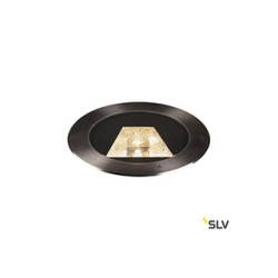 DASAR® 270, encastré de sol extérieur, asymétrique, rond, noir mat/inox brossé, LED, 30W, 3000K, IP65