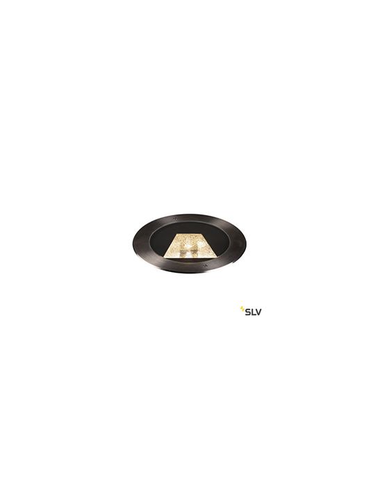 DASAR® 270, encastré de sol extérieur, asymétrique, rond, noir mat/inox brossé, LED, 30W, 3000K, IP65