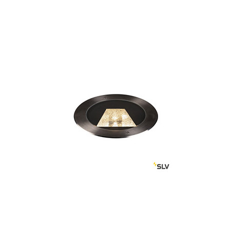 DASAR® 270, encastré de sol extérieur, asymétrique, rond, noir mat/inox brossé, LED, 30W, 3000K, IP65