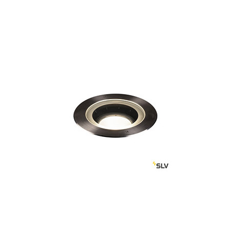 DASAR® 270, encastré de sol extérieur, symétrique, rond, noir mat/inox brossé, LED, 30W, 3000K, IP65