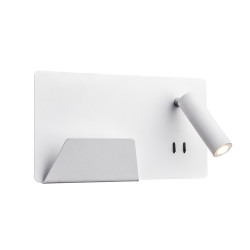 SOMNILA SPOT, applique intérieure, liseuse, version gauche, blanc, LED, 13W, 3000K, avec port USB