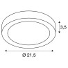 SENSER 24, plafonnier intérieur, rond, blanc mat, LED, 15W, 3000K, variable Triac
