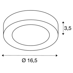 SENSER 18, plafonnier intérieur, rond, blanc mat, LED, 12W, 3000K, variable Triac