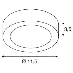 SENSER 12, plafonnier intérieur, rond, blanc mat, LED, 8,2W, 3000K, variable Triac