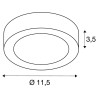 SENSER 12, plafonnier intérieur, rond, blanc mat, LED, 8,2W, 3000K, variable Triac