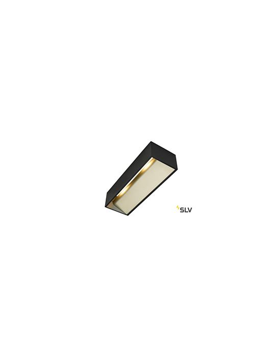 LOGS IN L, applique intérieure, noir/laiton, LED 17W, 3000K, variable Triac