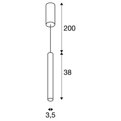 Suspension HELIA AMBIENT 35, pour intérieure, avec patère, noir, LED 9W, 3000K, variable Triac