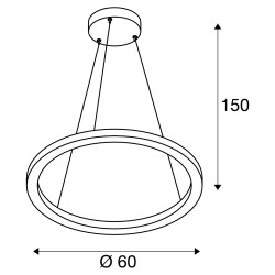 suspension intérieure ONE 60, blanc mat, LED 25W, 3000/4000K, variable Dali