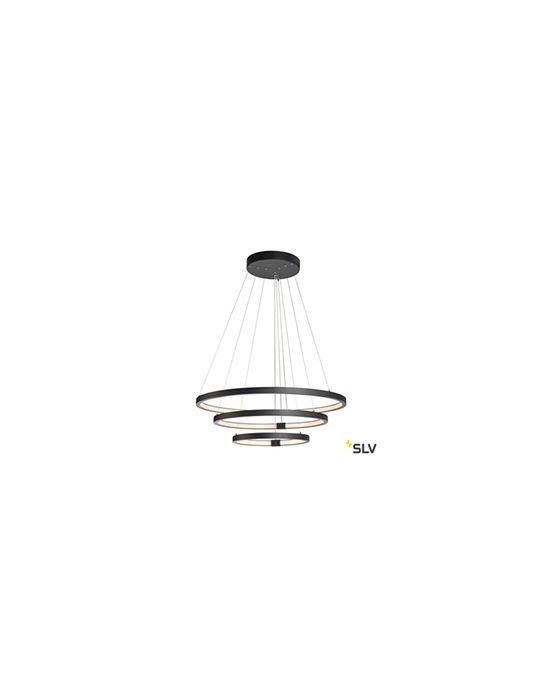 ONE TRIPLE, suspension intérieure, noir mat, LED 65W, 3000/4000K, variable Dali