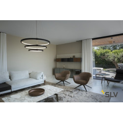 ONE TRIPLE, suspension intérieure, noir mat, LED 65W, 3000/4000K, variable Dali