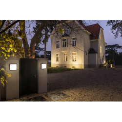 AINOS SENSOR, applique et plafonnier extérieur slv, carré, anthracite, LED 18W, 3000K/4000K, IP65, détecteur de mouvement