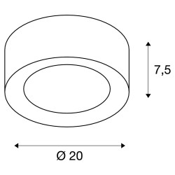 FERA 25, plafonnier intérieur noir mat, LED19,5W, 3000/4000K, variable Dali