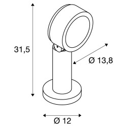 ESKINA 30, borne extérieure anthracite slv, LED 14,5W, 3000/4000K, IP65, variable