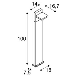 borne ABRIDOR 100 pour extérieure, anthracite, LED, 14W, 3000/4000K, IP55