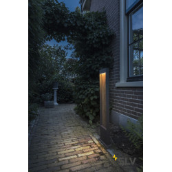 FLATT 100, borne extérieure anthracite/imitation bois, LED 9,7W, 3000/4000K, IP65