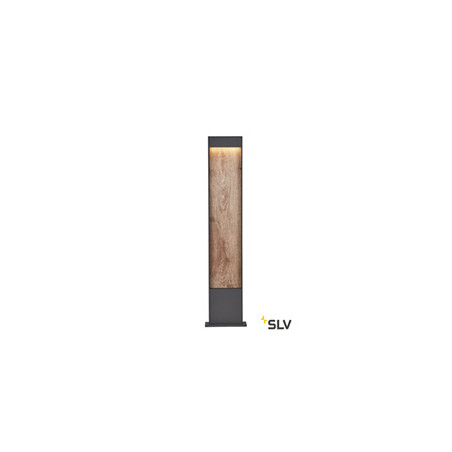 FLATT 100, borne extérieure anthracite/imitation bois, LED 9,7W, 3000/4000K, IP65