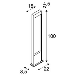 FLATT 100, borne extérieure anthracite/imitation bois, LED 9,7W, 3000/4000K, IP65