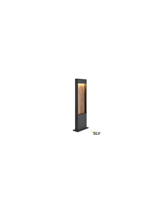 FLATT 65, borne extérieure, anthracite/imitation bois, LED, 9,7W, 3000/4000K, IP65