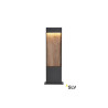 FLATT 65, borne extérieure, anthracite/imitation bois, LED, 9,7W, 3000/4000K, IP65