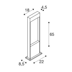 FLATT 65, borne extérieure, anthracite/imitation bois, LED, 9,7W, 3000/4000K, IP65