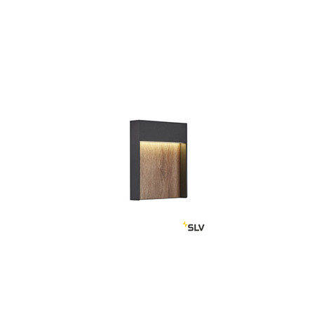 FLATT, applique extérieure, anthracite/imitation bois, LED, 14W, 3000/4000K, IP65