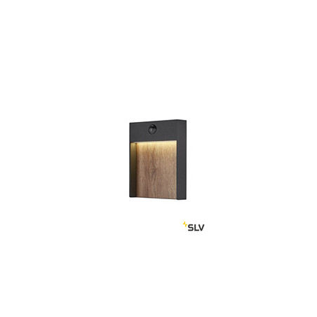 FLATT SENSOR, applique extérieure, anthracite/imitation bois, LED, 16W, 3000/4000K, IP54, avec détecteur de mouvements