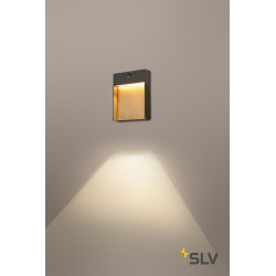 FLATT SENSOR, applique extérieure, anthracite/imitation bois, LED, 16W, 3000/4000K, IP54, avec détecteur de mouvements