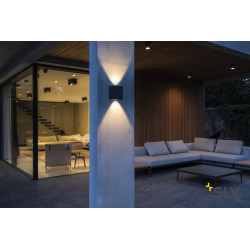 applique extérieure anthracite MANA OUT LED, 12W, 3000K, IP65, variable Triac