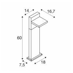 ABRIDOR 60, borne extérieure anthracite, LED 14W, 3000/4000K, IP55