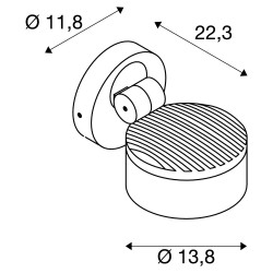 applique et plafonnier extérieur ESKINA SPOT, anthracite, LED 14.5W, 3000/4000K, IP54, variable Triac
