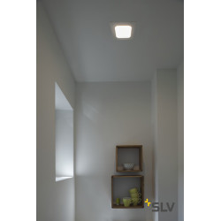 encastré SLV SENSER 1é, ENCASTRE plafond intérieur, carré, blanc mat, LED6W, 3000K