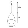 suspension pour EASYTEC II, blanche en céramique, E14 max 60W