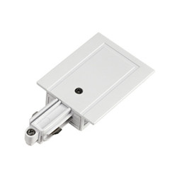 Alimentation, terre gauche, pour rail 1 allumage à encastrer, intérieur, blanc