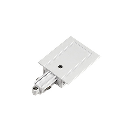 Alimentation, terre gauche, pour rail 1 allumage à encastrer, intérieur, blanc