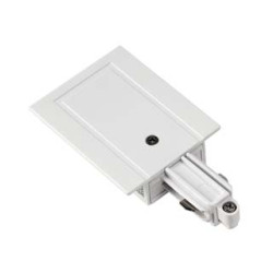 Alimentation, terre droite, pour rail 1 allumage à encastrer, intérieur, blanc