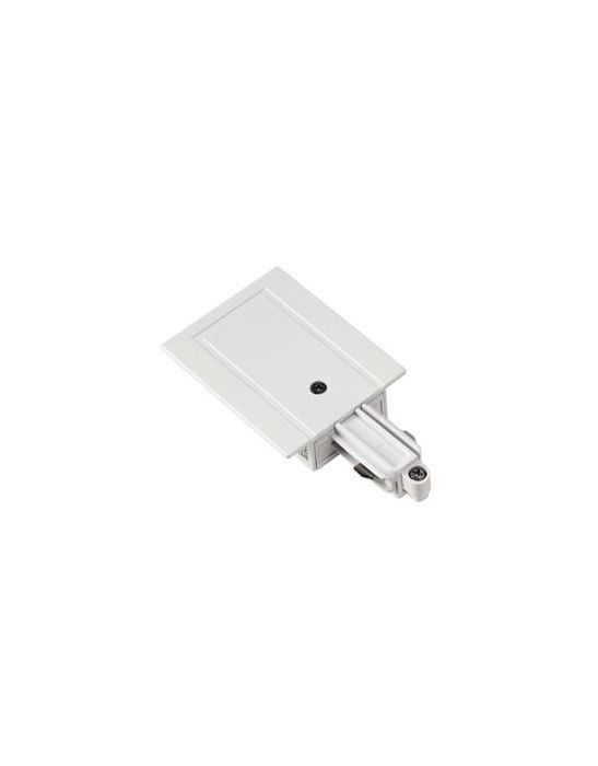 Alimentation, terre droite, pour rail 1 allumage à encastrer, intérieur, blanc