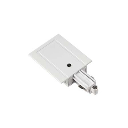 Alimentation, terre droite, pour rail 1 allumage à encastrer, intérieur, blanc