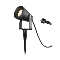 SAMRINA, spot sur piquet extérieur, noir, GU10, QPAR51, 7W max, IP54, plastique recyclé