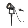 SAMRINA, spot sur piquet extérieur, noir, GU10, QPAR51, 7W max, IP54, plastique recyclé