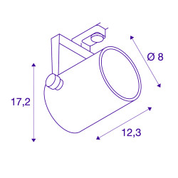 EURO SPOT TRACK, spot pour rail 3 allumages, intérieur, blanc, GU10/QPAR51, 25W max