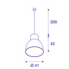 PARA MULTI, suspension intérieure, gris, LED, 18W, 4000K