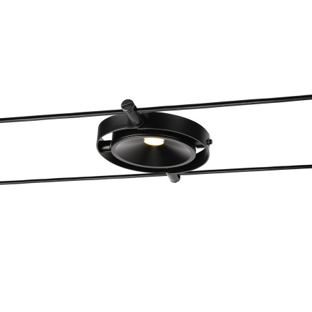 DURNO, spot pour câble tendu T.B.T. TENSEO, intérieur, noir, LED, 6W, 2700K
