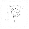 THEO BRACKET, spot sur piquet extérieur, anthracite, GU10, QPAR51, 7W max