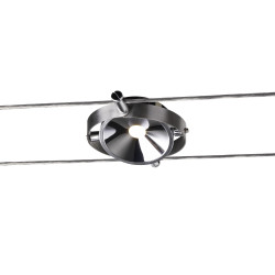 DURNO, spot pour câble tendu T.B.T. TENSEO, intérieur, chrome, LED, 6W, 2700K