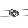 DURNO, spot pour câble tendu T.B.T. TENSEO, intérieur, chrome, LED, 6W, 2700K